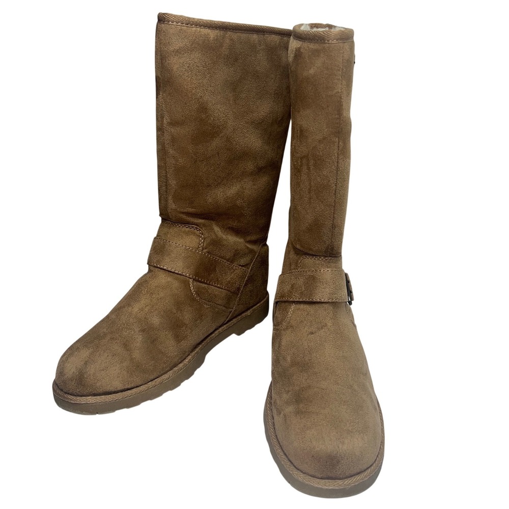 Women's SO Size‎ 9 Tan Faux Suede Fur Lined Winter Boots